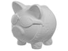 Coin bank in the shape of a pig wearing sunglasses and a hawaiian shirt