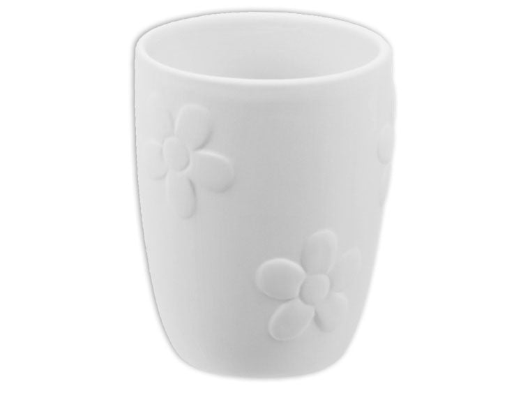 Cup with Flowers Plain Bisque