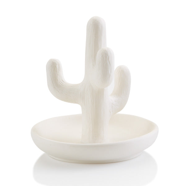 Ring Holder dish with 4-branch cactus in the center